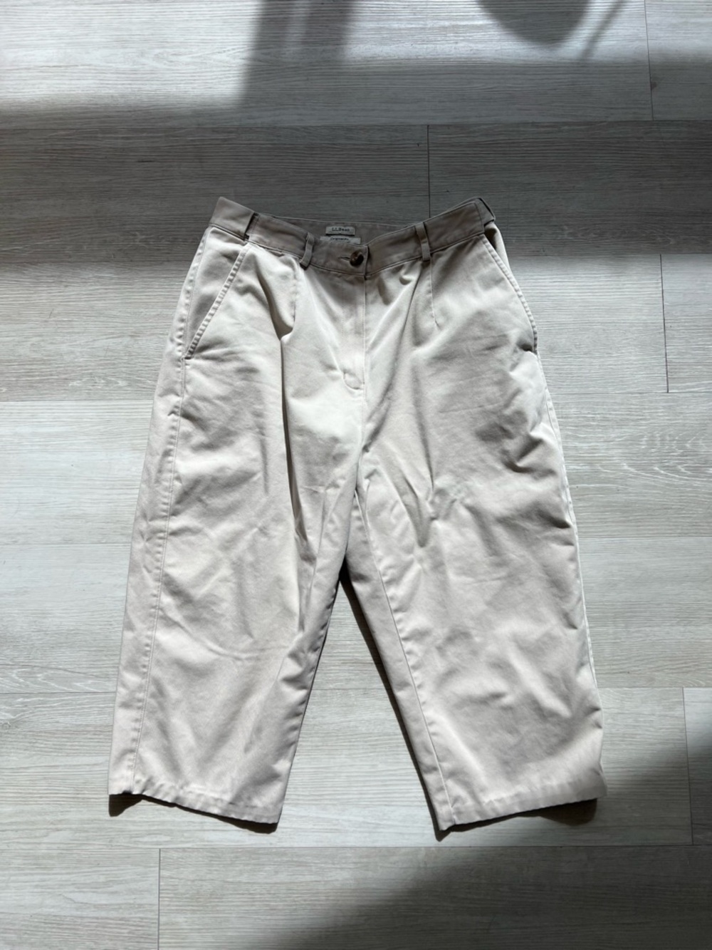 Vintage L.L.Bean Beige Chino Pants Size 10 Petite High Rise Minimal